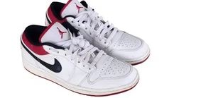 Size 8.5 - 2020 Men’s Jordan 1 Low White University Red Ds 553558-118 Og $140 - Picture 1 of 11