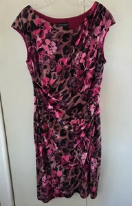 Kleid Connected Apparel Blumen Strick Faux Wickel Rüschen gefüttert Mieder Größe 12 - Bild 1 von 10