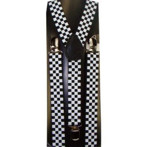Black & White Checkered Children’s Suspenders Adjustable from 16” to 27” - Picture 1 of 1