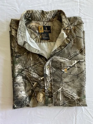 Realtree Browning Men's 2XL Camo Button Down Short Sleeve Shirt - Image 1 of 4