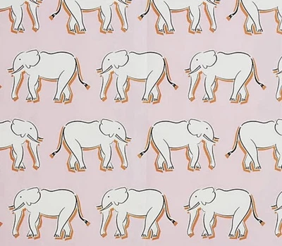 3 Rolls Luke Edward Hall Anthropologie Sketched Safari Pink Elephant Wallpaper - Image 1 of 4