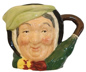 Royal Doulton Sairey Gamp D5451 Character Jug Black Hair Vintage - Foto 1 di 4