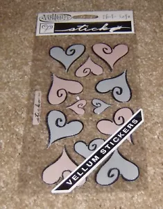 Adesivo EK Success Sticko Flat Vellum ~ Vellum Hearts & Love/San Valentino - Foto 1 di 1