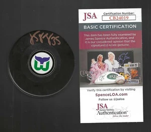 Jean-Sebastien Giguere Signed Hartford Whalers Souvenir Puck JSA COA - Picture 1 of 1