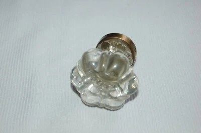 ANCIEN BOUTON DE PORTE DE MEUBLE TIROIR en CRISTAL /VERRE POIGNÉE ANCIENNE - Photo 1/3