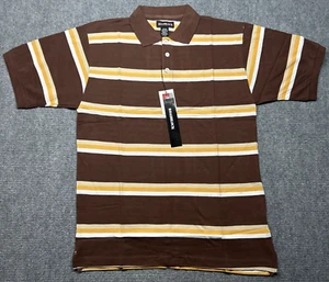 Vintage Roadblock Polo Shirt Mens M Multicolor Striped 90's Y2K Cotton New - Picture 1 of 9