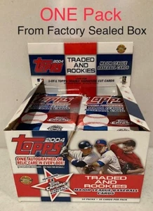 2004 Topps Traded & Rookies Baseball HTA 35-Card Jumbo Pack Look4 Rookie RC AUTO - Picture 1 of 9