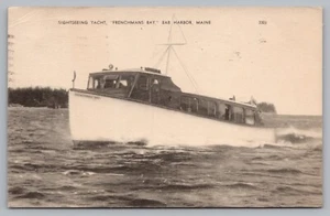Postcard Bar Harbor Maine Sightseeing Yacht Frenchmans Bay Posted 1949 - Picture 1 of 2