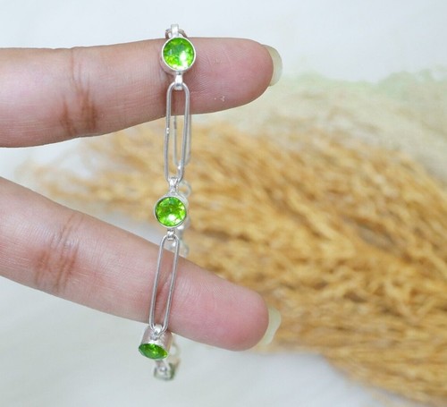 VALENTINO Bracciale peridoto bigiotteria pietra nascita agosto 925 braccialetto regalo