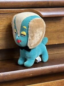 R. Dakin Dream Pets Vintage Stuffed Plush Blue Dog with Bow Tie