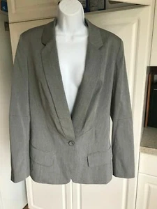 New Women's Worthington Blazer size Medium Gray Color One Front Button - Picture 1 of 6