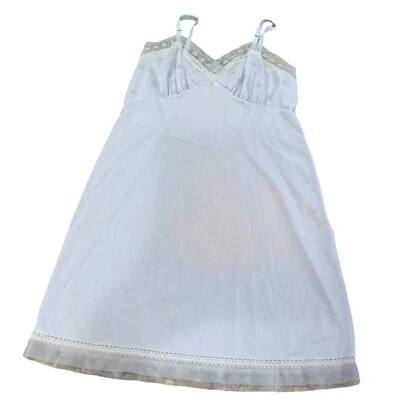 Винтажная ночная рубашка Aristocraft Slip Blue Lace 50-е 60-е Hollywood Superior...ЧИТАЙТЕ выцветание S - Изображение 1 из 4