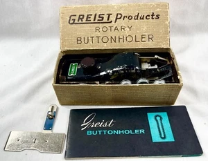 1956 Greist Rotary Buttonholer Sewing Machine Attachment COMPLETE Vintage 15760 - Picture 1 of 8