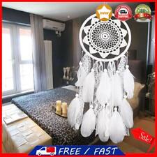 Feather Dream Catcher Beads Lace Flower Wind Chimes Circle Wall Hanging Pendant