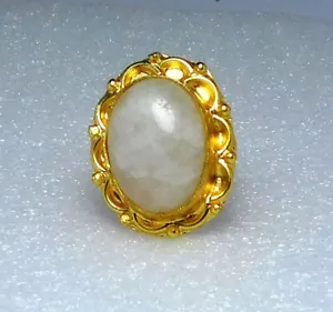 Anello Pietra di Luna Arcobaleno Placcato Oro Fatti a Mano Pietra Preziosa Rara Anello Gioielli Taglia-5,5 - Foto 1 di 5