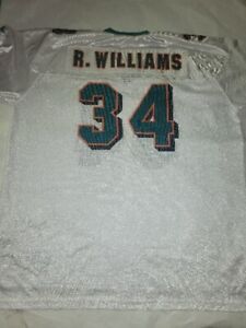 Vintage Miami Dolphins Ricky Williams Reebok White/Aqua Jersey 2XL/58