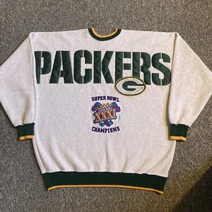 VTG Green Bay Packers 1996 NFL Sweatshirt Super Bowl XXXI Embroidered Men’s XL - Picture 1 of 7