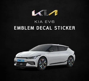 Hood Trunk Lettring Steering Wheel Emblem Decal Sticker For 2022~2024 Kia EV6 - Picture 1 of 45
