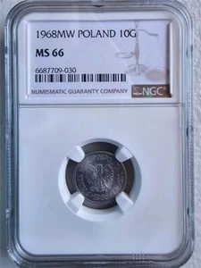 Poland 10 Groszy 1968 MW NGC MS 66 - Picture 1 of 2