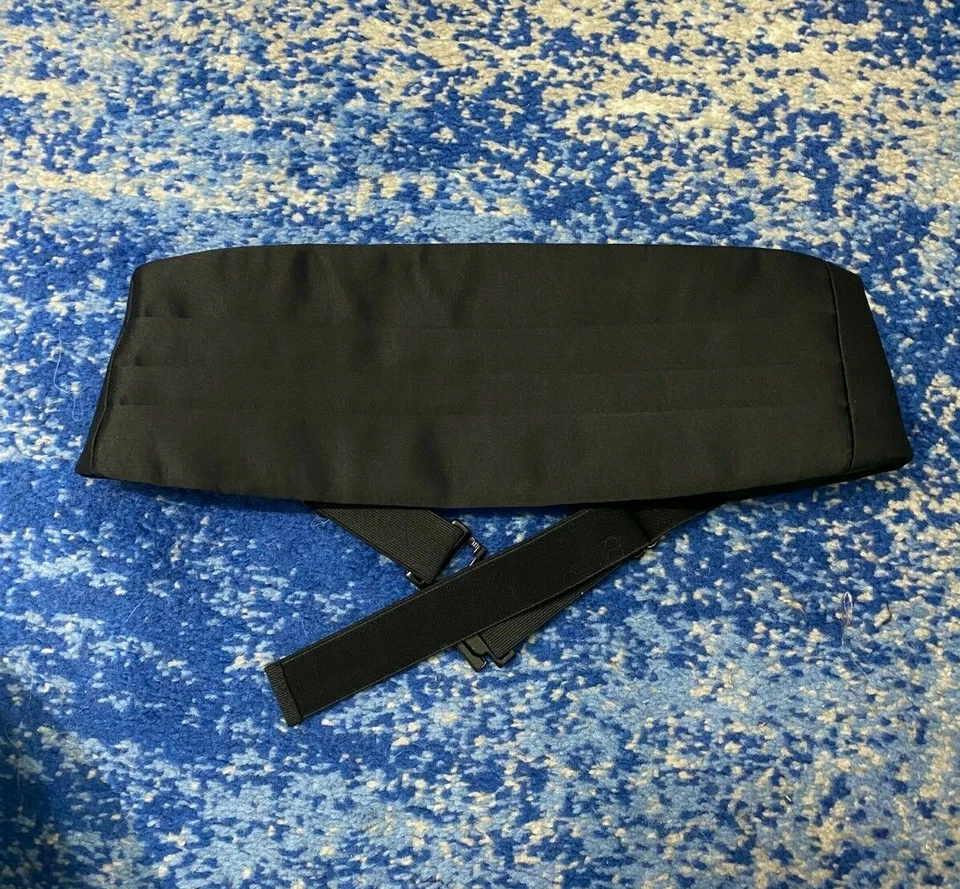 Jos. A Bank Black Pleated Satin Silk Adjustable Cummerbund  - Image 1 of 4