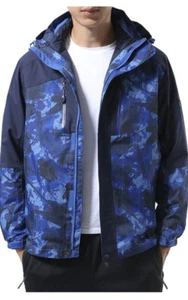 UPON HIKING Mens Waterproof Jackets 3 in 1 detachable liner blue size S - Bild 1 von 12