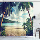Palm Trees Sunset Decor Collection Vintage Style Extra Long Shower Curtain
