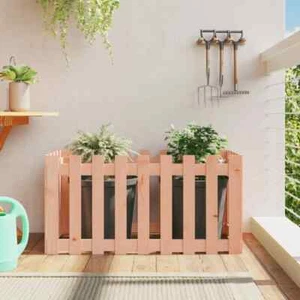vidaXL Hochbeet Lattenzaun-Design 100x50x50 cm Massivholz Douglasie - Bild 1 von 9