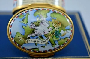 HALCYON DAYS ENAMEL BOX - VICTORY IN EUROPE 50TH ANNIVERSARY OF VE DAY - Picture 1 of 10