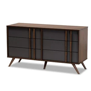 Baxton Studio Dressers, Grey/Walnut - Picture 1 of 8