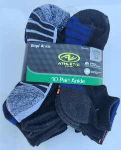 kids socks low cut Large size black assorted colors 20 pairs - Picture 1 of 1
