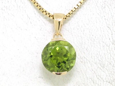 Peridot Anhänger 585 Gelbgold 14Kt Gold facettierter natürlicher Peridot  - Bild 1 von 4