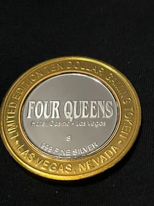 FICHA DE JUEGO FOUR QUEENS 1 OZ .999 PLATA FINA $10 EDICIÓN LIMITADA - Imagen 1 de 2