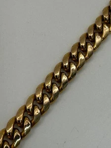 Catena a cordino cubano in oro giallo 10 carati 7,5 mm lunga 22" 28,4 grammi certificata - Foto 1 di 4