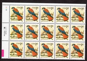 Scott #2477 American Kestrel Plate Block of 15 Stamps - MNH P#3333 - Picture 1 of 1