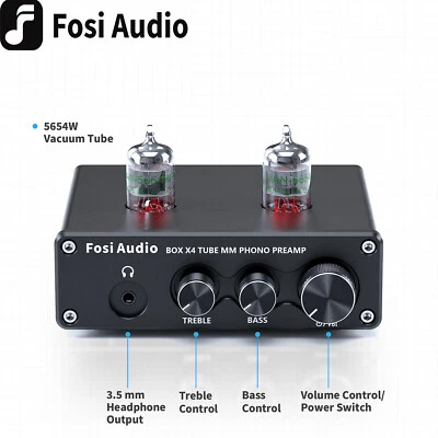 Fosi Audio Box X4 Phono Vorverstärker Phonovorstufe Stereo Tube HiFi MM Preamp - Bild 1 von 4
