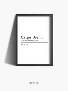 Póster de definición de carpe diem estampado dormitorio decoración de pared citas inspiradoras - Imagen 1 de 2