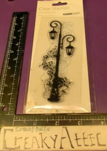 1 DECORATIVE LAMP POST VINE CLEAR CLING RUBBER STAMP KAISER CRAFT CREAKYATTIC - Picture 1 of 1