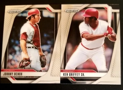 2025 Panini Prizm #17 Johnny Bench #256 Ken Griffey Cincinnati Reds Foto 1 de 2