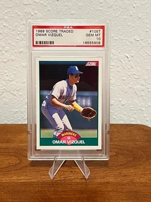 Tarjeta de novato Omar Vizquel 1989 puntuación negociada #105T RC PSA 10 gemas como nueva Foto 1 de 3