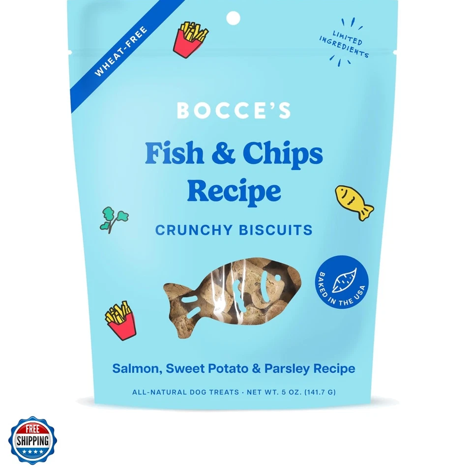 Guloseimas de peixe e batatas fritas para cães - Edição especial guloseimas sem trigo para cães, feitas com... - Imagem 1 de 4