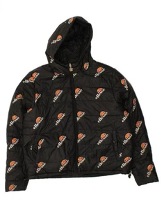 ELLESSE Womens Graphic Reversible Padded Jacket UK 14 Large Black CL36 - Picture 1 of 5