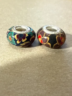 Juego de 10 cuentas europeas de polímero de agujero grande BH190 Foto 1 de 4