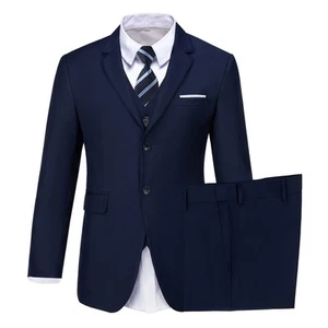 Kids Suit for Boys Formal Suit Set Navy Blue Wedding Suits Size 7 Toddler Boy... - Picture 1 of 6