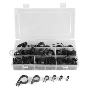 Kit surtido de abrazaderas de plástico de nailon negro de 200 piezas para juegos de tubos de cable - Imagen 1 de 9