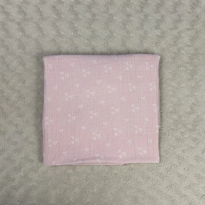 Manta Le Petit Rosa Blanco Corazones Bebé Muselina Algodón Fina Lovey Foto 1 de 4