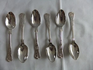 Silver Plated EPNS A1 Butlers Sheffield Kings Pattern 6 x Coffee Spoons 11 cm - Picture 1 of 8