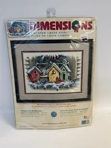 Dimensions Windowsill Birdhouse #8709 Counted Cross Stitch Kit Sealed Kitten Cat - Picture 1 of 5