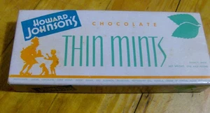 Vintage 1950er HOWARD JOHNSON's Cookie Box THIN MINTS Chocolate Hotel Motel RARE - Bild 1 von 4