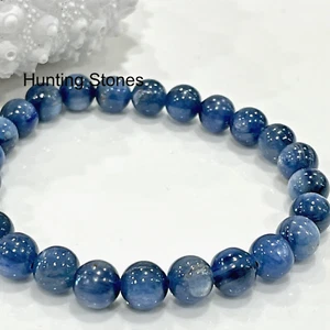 New Unisex Kyanite Crystal Bracelet - 18cm stretch - 8mm Beads - Picture 1 of 3