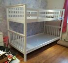 Childs wooden bunk beds with 2 mattresses 1.5m high kids bedroom furniture 